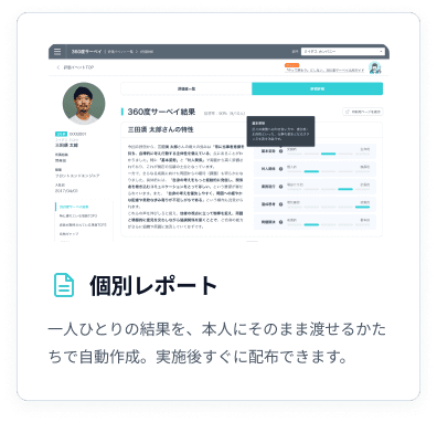 個別レポートの画面イメージ